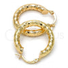 Oro Laminado Small Hoop, Gold Filled Style Hollow Design, Diamond Cutting Finish, Golden Finish, 02.170.0044.25