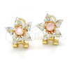 Oro Laminado Stud Earring, Gold Filled Style Star Design, with Pink and White Cubic Zirconia, Polished, Golden Finish, 02.217.0082.6 *PROMO*