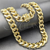 Oro Laminado Basic Necklace, Gold Filled Style Miami Cuban Design, Polished, Golden Finish, 03.419.0017.24