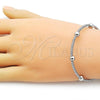 Rhodium Plated Individual Bangle, Ball Design, with White Cubic Zirconia, Polished, Rhodium Finish, 07.421.0001.1