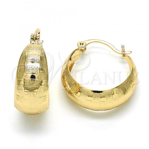 Oro Laminado Small Hoop, Gold Filled Style Matte Finish, Golden Finish, 02.106.0015.20