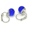 Rhodium Plated Leverback Earring, with Capri Blue Swarovski Crystals, Polished, Rhodium Finish, 02.179.0002.3