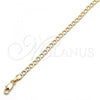 Oro Laminado Basic Bracelet, Gold Filled Style Curb Design, Polished, Golden Finish, 5.222.005.08