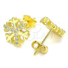 Sterling Silver Stud Earring, with White Cubic Zirconia, Polished, Golden Finish, 02.336.0126.2