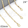 Oro Laminado Basic Necklace, Gold Filled Style Polished, Golden Finish, 04.213.0084.24