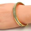 Gold Tone Individual Bangle, with White Crystal, Polished, Golden Finish, 07.252.0019.05.GT (08 MM Thickness, Size 5 - 2.50 Diameter)