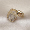 Oro Laminado Multi Stone Ring, Gold Filled Style with White Micro Pave, Polished, Golden Finish, 01.428.0010