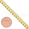 Oro Laminado Basic Necklace, Gold Filled Style Concave Cuban Design, Polished, Golden Finish, 5.223.002.30
