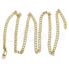 Oro Laminado Basic Necklace, Gold Filled Style Curb Design, Polished, Golden Finish, 5.222.005.20