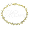 Oro Laminado Fancy Bracelet, Gold Filled Style Dolphin Design, Polished, Golden Finish, 03.326.0018.08