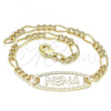 Oro Laminado ID Bracelet, Gold Filled Style Buffalo Design, Polished, Golden Finish, 03.63.2156.06