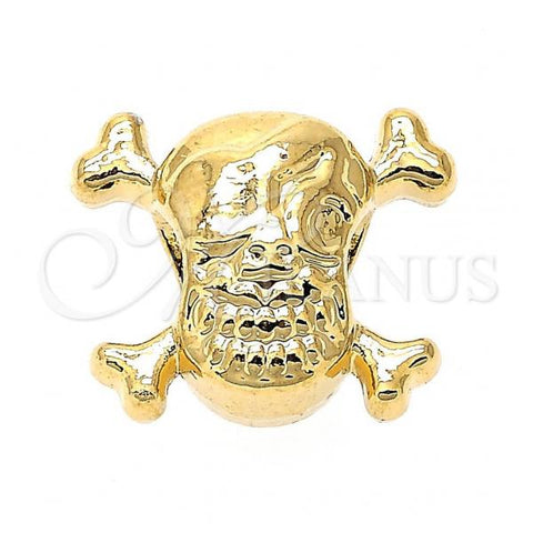 Oro Laminado Love Link Pendant, Gold Filled Style Skull Design, Golden Finish, 05.179.0049