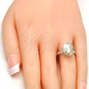 Rhodium Plated Multi Stone Ring, with Golden Shadow Swarovski Crystals, Polished, Rhodium Finish, 01.239.0008.6 (One size fits all)