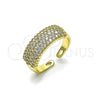 Oro Laminado Multi Stone Ring, Gold Filled Style Cluster Design, with White Cubic Zirconia, Polished, Golden Finish, 01.213.0067