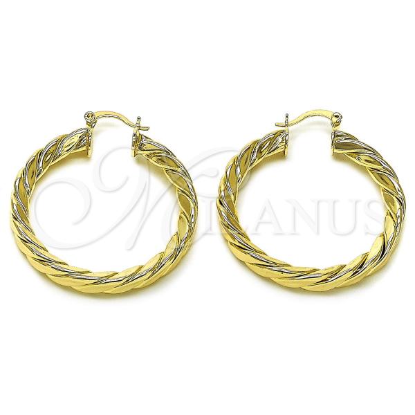 Gold Filled Hoop Earrings — Medium Hoop Polished 02. — main product view — SKU 157009 | Oro Laminado aretes de aro — Medium Hoop pulido 02. — SKU 157009