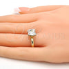 Oro Laminado Multi Stone Ring, Gold Filled Style Butterfly Design, with Crystal Swarovski Crystals, Polished, Golden Finish, 01.239.0007.10 (One size fits all)