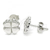 Sterling Silver Stud Earring, Four-leaf Clover Design, Polished,, 02.369.0027