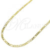 Oro Laminado Basic Necklace, Gold Filled Style Figaro Design, Polished, Golden Finish, 5.222.017.20