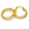 Oro Laminado Small Hoop, Gold Filled Style Diamond Cutting Finish, Golden Finish, 5.138.019.25