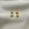 Oro Laminado Stud Earring, Gold Filled Style Ball Design, Polished, Golden Finish, 5.128.009