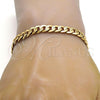 Gold Tone Basic Bracelet, Pave Cuban Design, Polished, Golden Finish, 04.242.0039.08GT
