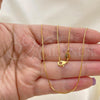 Oro Laminado Basic Necklace, Gold Filled Style Snake  Design, Polished, Golden Finish, 04.32.0012.20
