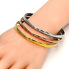 Stainless Steel Trio Bangle, Polished, Tricolor, 07.249.0001.06 (06 MM Thickness, Size 6 - 2.75 Diameter)
