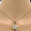 Oro Laminado Fancy Pendant, Gold Filled Style Elephant and Hollow Design, Matte Finish, Golden Finish, 05.163.0048