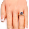 Oro Laminado Multi Stone Ring, Gold Filled Style Butterfly Design, with Rosaline Swarovski Crystals, Polished, Golden Finish, 01.239.0007.8 (One size fits all)