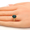 Oro Laminado Multi Stone Ring, Gold Filled Style with Emerald Swarovski Crystals, Polished, Golden Finish, 01.239.0004.6 (One size fits all)