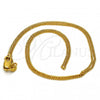 Oro Laminado Basic Necklace, Gold Filled Style Curb Design, Polished, Golden Finish, 5.223.033.18