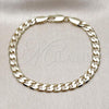 Oro Laminado Basic Bracelet, Gold Filled Style Curb Design, Polished, Golden Finish, 5.222.003.07