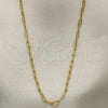 Oro Laminado Basic Necklace, Gold Filled Style Paperclip Design, Polished, Golden Finish, 04.09.0190.22