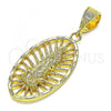 Oro Laminado Religious Pendant, Gold Filled Style Guadalupe Design, Polished, Golden Finish, 5.184.011