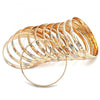 Gold Plated Dozen Bangle, Diamond Cutting Finish, Tricolor, 5.264.002.05 (06 MM Thickness, Size 5 - 2.50 Diameter)