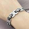 Stainless Steel Solid Bracelet, Cross and Hugs and Kisses Design, Polished, Steel Finish, 03.114.0402.09