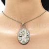 Oro Laminado Religious Pendant, Gold Filled Style San Judas Design, Diamond Cutting Finish, Tricolor, 05.213.0061.1