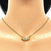 Sterling Silver Pendant Necklace, Love Design, with White Cubic Zirconia, Polished, Golden Finish, 04.336.0021.2.16