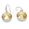 Rhodium Plated Dangle Earring, with Light Silk Swarovski Crystals, Polished, Rhodium Finish, 02.239.0001.2