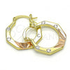 Oro Laminado Small Hoop, Gold Filled Style Diamond Cutting Finish, Tricolor, 02.102.0055.25