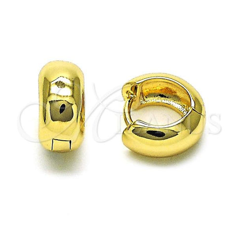 Oro Laminado Huggie Hoop, Gold Filled Style Polished, Golden Finish, 02.156.0666.14