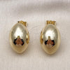 Oro Laminado Stud Earring, Gold Filled Style Hollow and Ball Design, Polished, Golden Finish, 02.428.0031