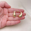 Oro Laminado Stud Earring, Gold Filled Style Polished, Golden Finish, 02.163.0250