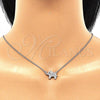 Sterling Silver Pendant Necklace, Elephant Design, with White Cubic Zirconia, Polished, Rhodium Finish, 04.336.0177.16