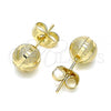 Oro Laminado Stud Earring, Gold Filled Style Matte Finish, Golden Finish, 02.100.0106