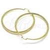 Oro Laminado Extra Large Hoop, Gold Filled Style Hollow Design, Diamond Cutting Finish, Golden Finish, 02.213.0440.70