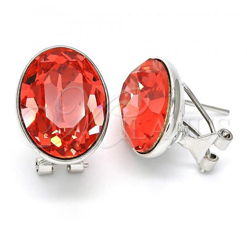 Rhodium Plated Stud Earring, with Light Siam Swarovski Crystals, Polished, Rhodium Finish, 02.239.0015.8