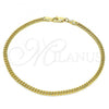 Oro Laminado Basic Anklet, Gold Filled Style Miami Cuban Design, Polished, Golden Finish, 04.63.1413.10