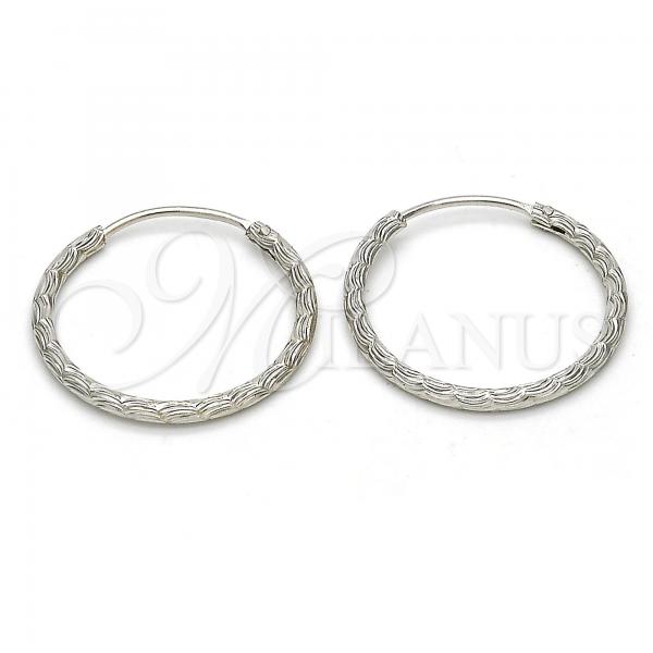 Sterling Silver Small Hoop, Diamond Cutting Finish, Rhodium Finish, 02.285.0001.25