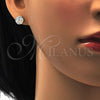 Stainless Steel Stud Earring, with Apple Green Crystal, Polished, Golden Finish, 02.271.0007.1